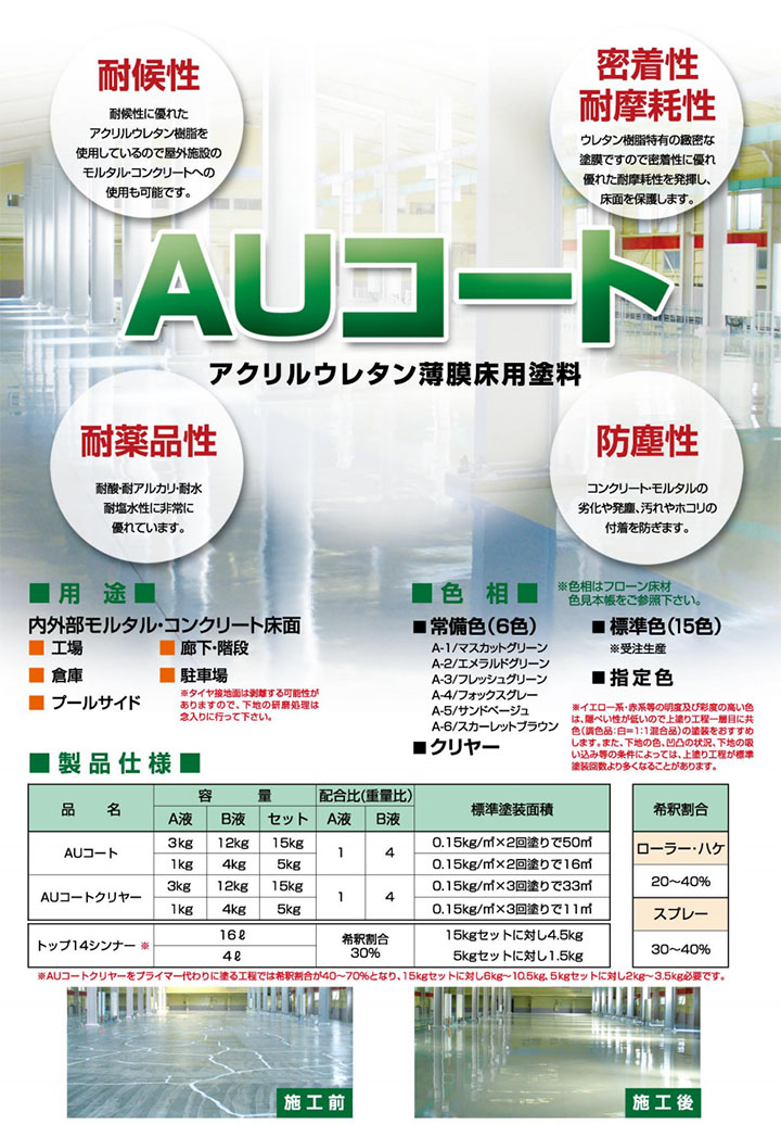 AUコート 標準色 艶有り 5kgセット-大橋塗料【本店】塗料専門店ショッピングサイト