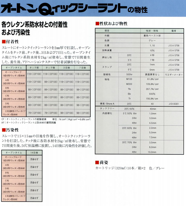 オートンQィックシーラント 320mlカートリッジ×10本- 大橋塗料【本店