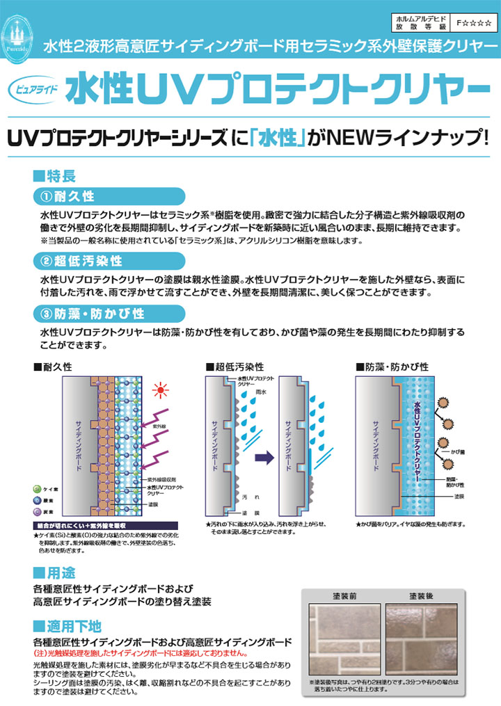 ピュアライド水性UVプロテクトクリヤー 3分艶有り 15kgセット(主剤 